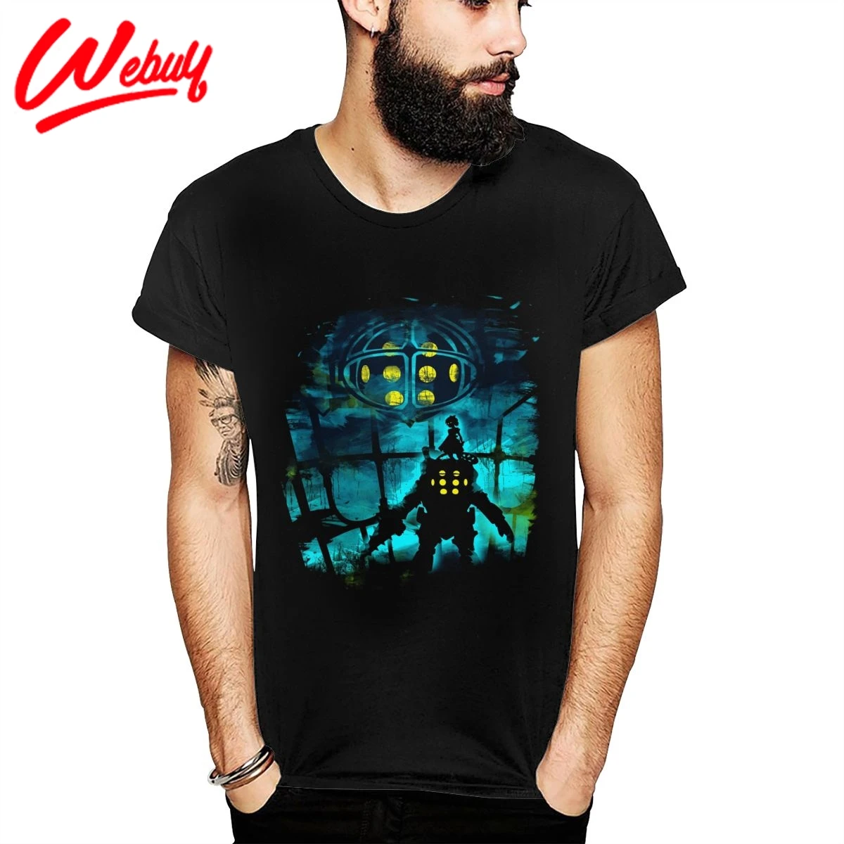 Классная хлопковая Футболка с рисунком игры BioShock big DAD уникальная стильная