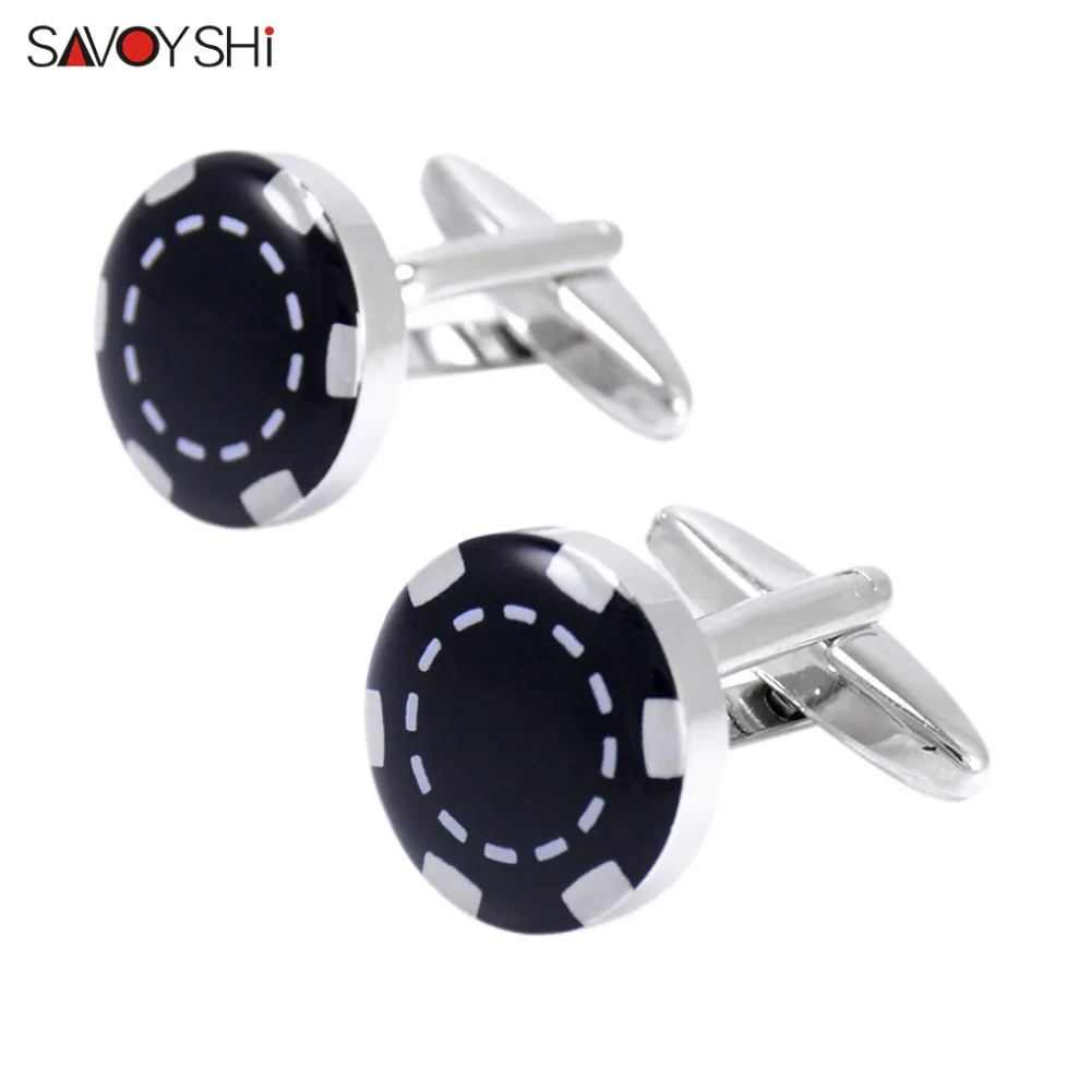 SAVOYSHI модные черные запонки мужские французские запонки для рубашки высококачественные запонки ссылка бизнес подарок персонализированные имя