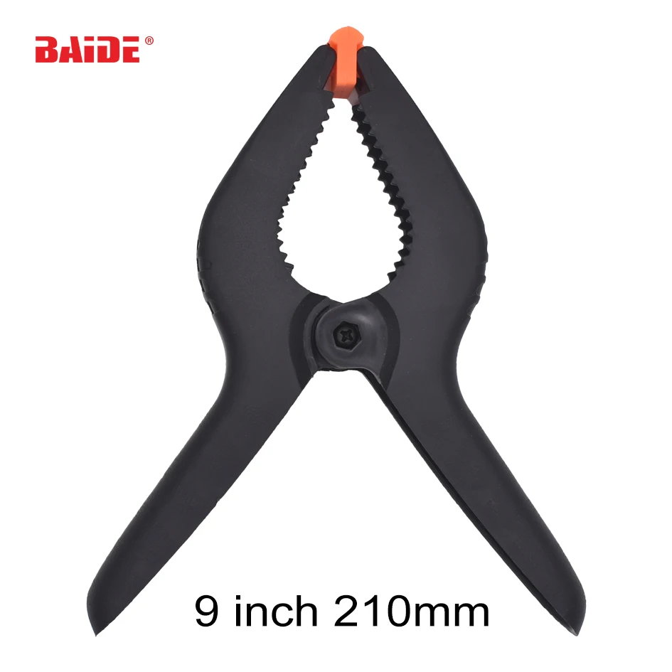 

Black 9" inch 210mm Heavy Duty Plastic Nylon Spring Clamps Clip Jaw Opening Craft Photo Clip for DIY Woodw 20pcs/lot