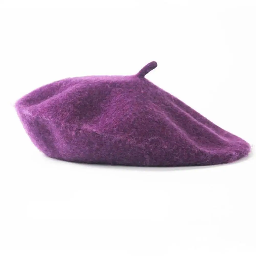 Модные женские Beanie BERET зимние теплые французские шляпы художника Лыжные шапки однотонные подарки