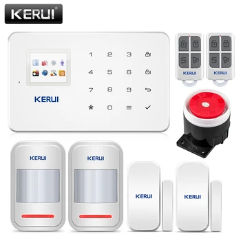 

KERUI G18 Alarm System Kit White Wireless GSM Home Security Burglar Alarm System Sensor Kit Android IOS Phone APP Remote Control
