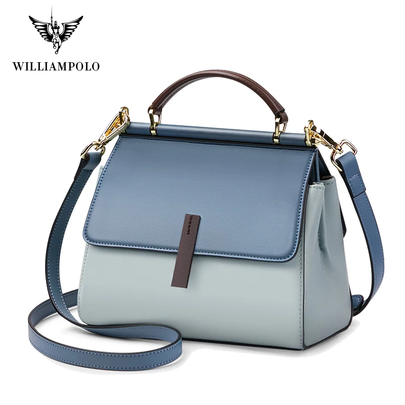 

Роскошная сумка WILLIAMPOLO для женщин, модная кожаная сумочка на плечо с клапаном и ручкой сверху, Женский чемоданчик кросс-боди, PL209128