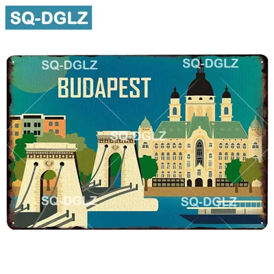 [SQ-DGLZ] LISBOA город металлический знак оловянный знак винтажный Декор доска для поделок домашний декор живопись таблички художественный плакат - Цвет: 1512