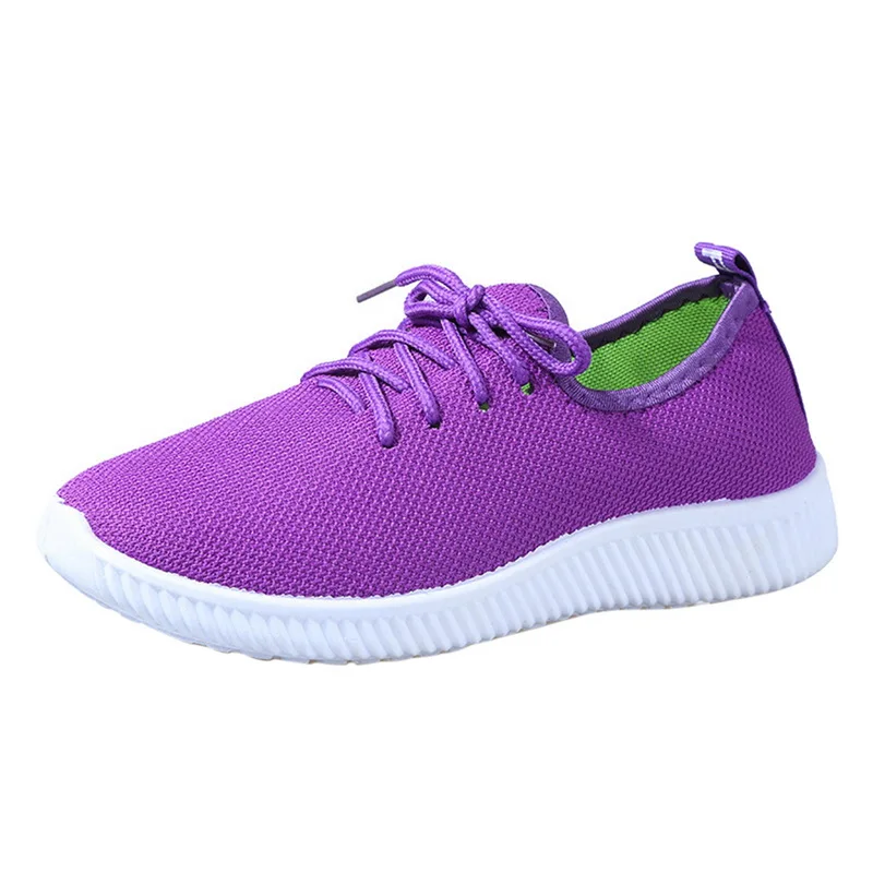 Женская обувь для тенниса; сетчатые дышащие повседневные кроссовки; женская однотонная Белая обувь; коллекция года; модная спортивная обувь для тренировок; tenis feminino - Цвет: purple1