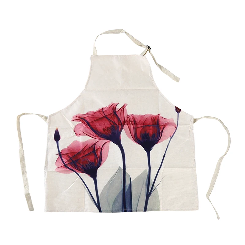 Adult Print Pattern Apron Bibs Home Cooking Baking Shop Cleaning Apron Kitchen Accessory