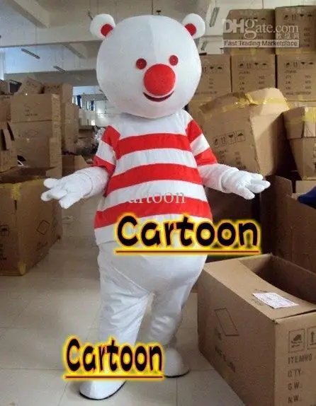 

Professional the red nose white bear Mascot Costume Adult Birthday Party Fancy Dress Halloween Cosplay Outfits Clothing Xmas