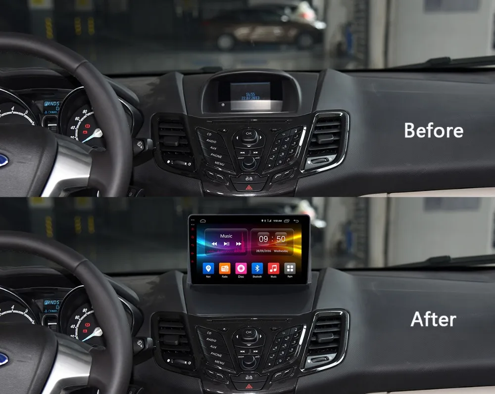 RoverOne Автомобильный мультимедийный плеер для Ford Fiesta 2009- Android 9,0 Авторадио Bluetooth Радио Стерео gps навигация DSP