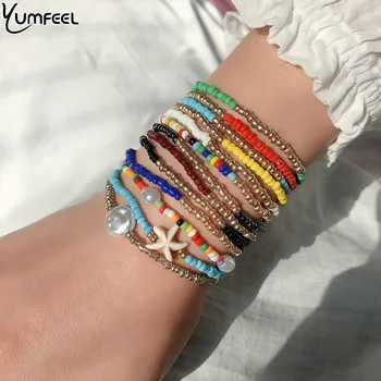 

Yumfeel Bohemian Multi Layered Bracelets For Women Boho Glass Seed Beads Bracelets Jewelry Party Gift