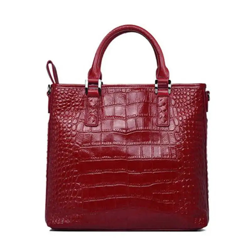 

Ladies Genuine Leather Fashion Large Capacity Bag Head Layer Cowhide Cross Bags Grain Tote Elegant Handbag