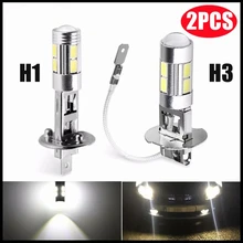 

1/2Pcs H1 H3 LED Bulbs 6000K White Super Bright High Power 10-SMD 5630 Car Fog Light Driving DRL Auto Lamp