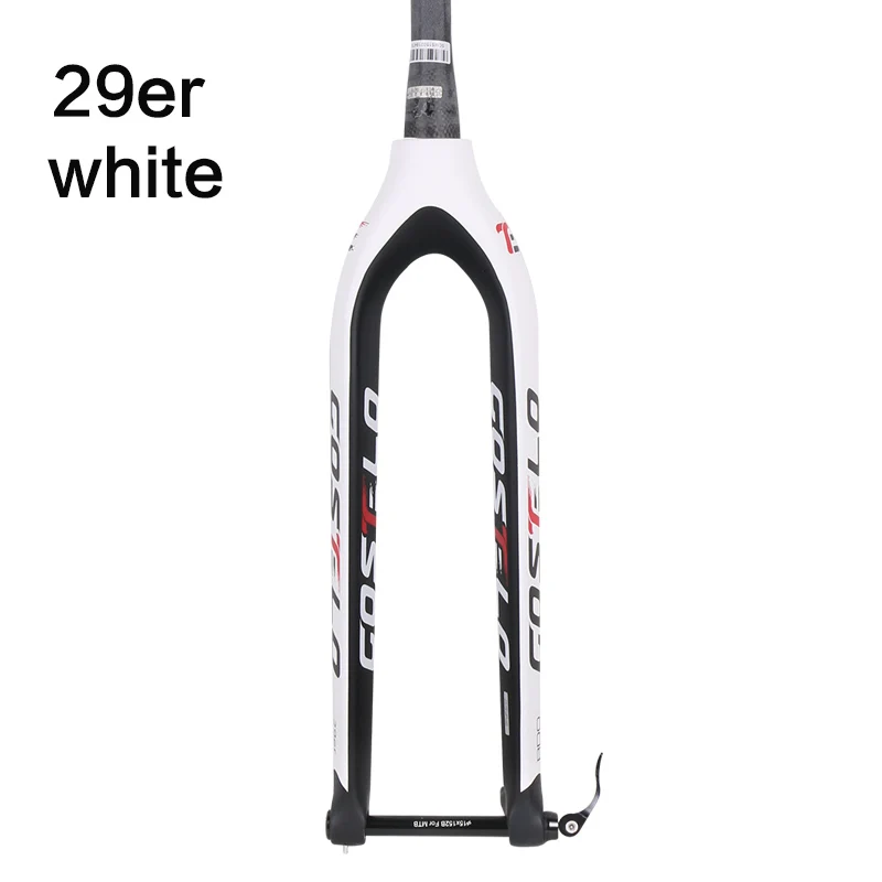 29er white Costelo горный велосипед с полностью карбоновой рамой вилка 29er горные велосипеды жесткая вилка для велосипедов Запчасти через ось 15 мм велосипед елок - Цвет: 29er white