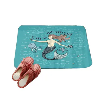 

Painted Mermaid Front Door Mats Door Mat Floor Carpet for Living Room Polyester Rug Anti-Slip Doormat Home Decoration