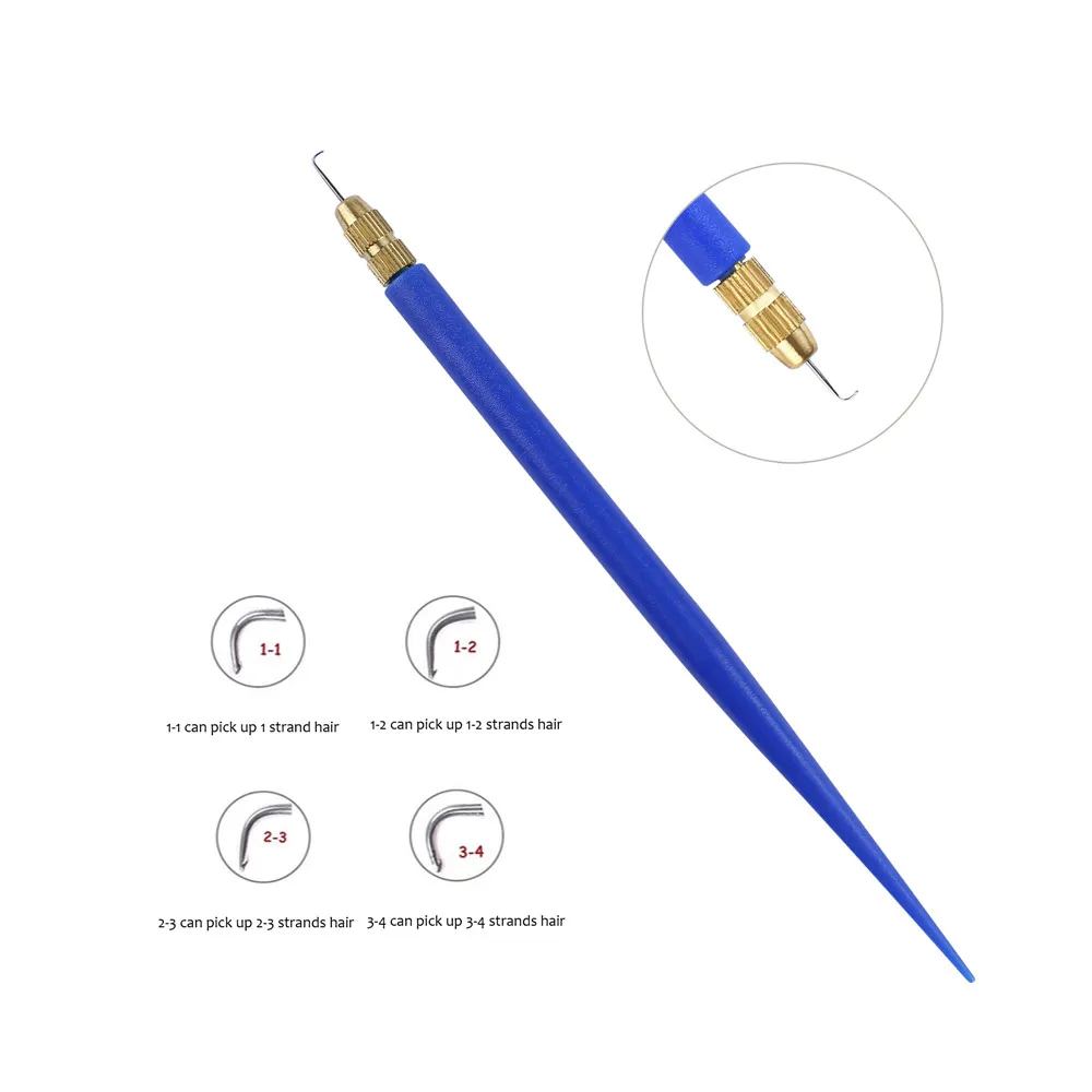Lace Wig Needles Hair Needle Holder & 4 Szie (1-1 1-2 2-3 3-4) Wig Ventilating Needles For Wig Making Hand Knoting