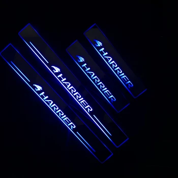 

Acrylic door sill plate strip with led decorative welcome light moving door scuff for Toyota harrier