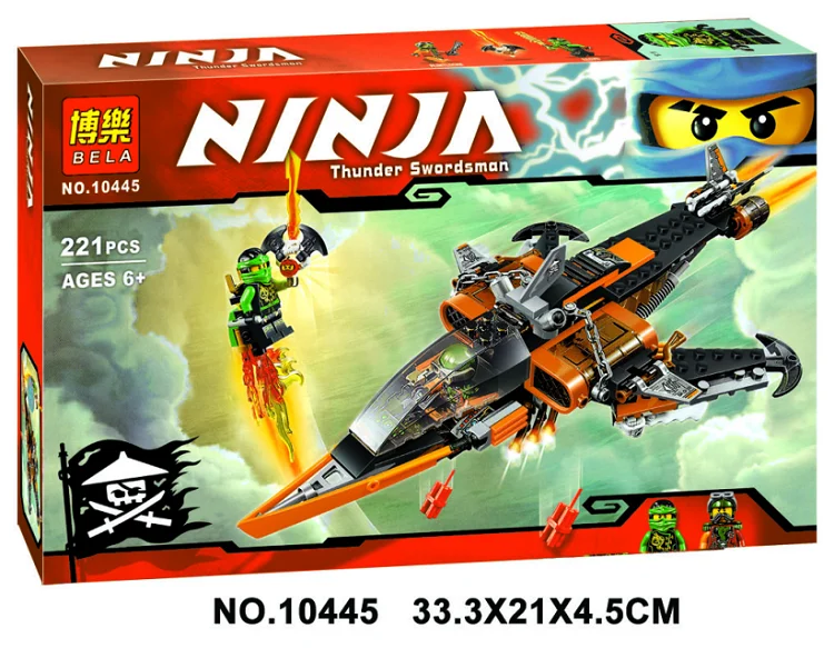 Ninja Sky Shark Drone Jetpack Lloyd Flintlocke 10445 модель строительные блоки детские игрушки Кирпичи 221 шт