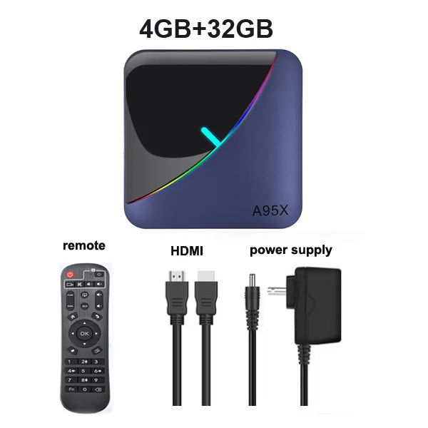 Android 9,0 ТВ приставка Amlogic S905X3 4G ram 32GB 64GB rom quad core 2,4G/5 GHz Wifi BT H.265 4K Youtube A95X F3 телеприставка - Цвет: 4GB 32GB