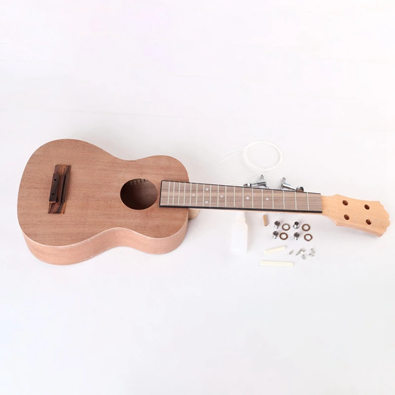 Гавайская гитара 23 дюймов укулеле Diy комплект из красного дерева струны Гавайская гитара для картина ручной работы идеальная одежда для родителей и ребенка кампании