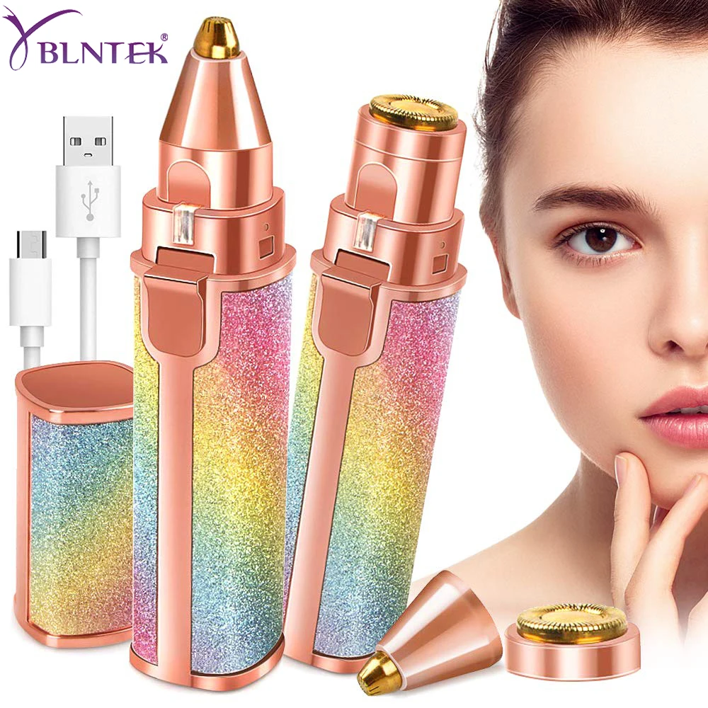 YBLNTEK Electric Eyebrow Trimmer Portable Epilator Female Body Facial ...
