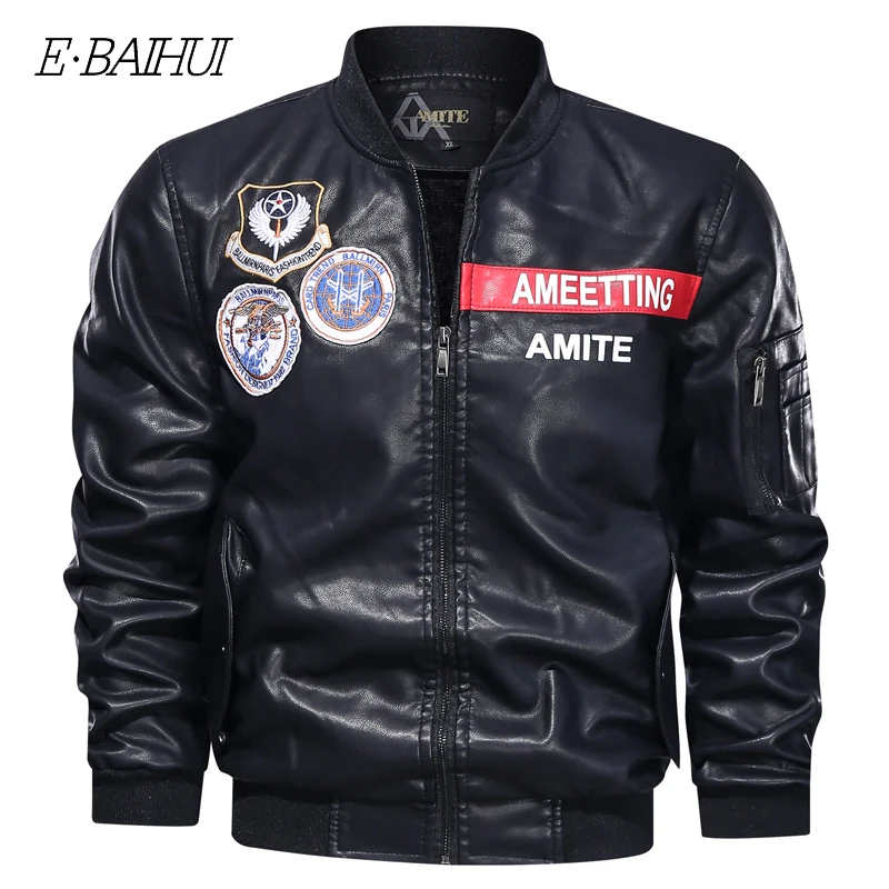 

Mens Leather Jacket Winter Autumn 2020 New Motorcycle Causal Coat Men Outfit Fashion Biker Pocket Design PU Leather Jacket Men
