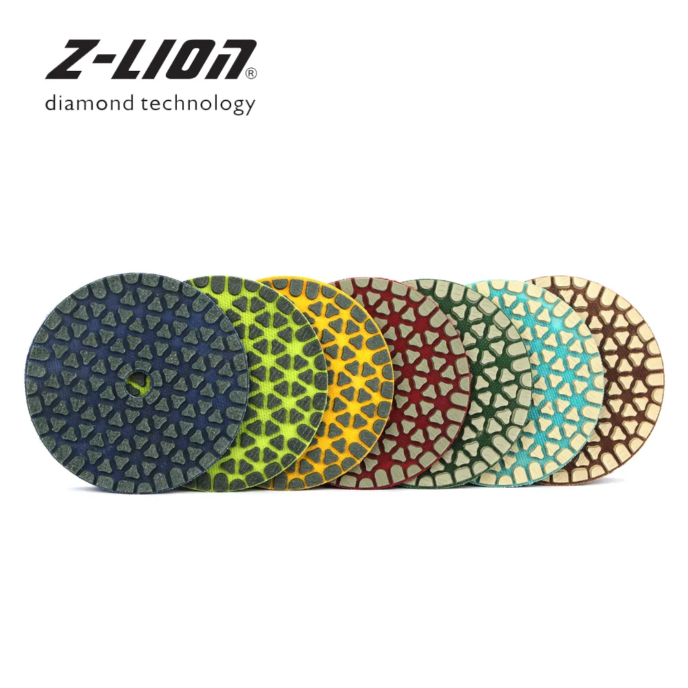 

Z-LEAP 7PCS 3" Dry Diamond Polishing Pads Concrete Granite Marble Abrasive Disc Triangular Particles New Design Grinding Wheel