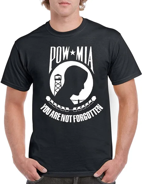 Летние мужские футболки POW MIA черная футболка с коротким рукавом | Мужская одежда
