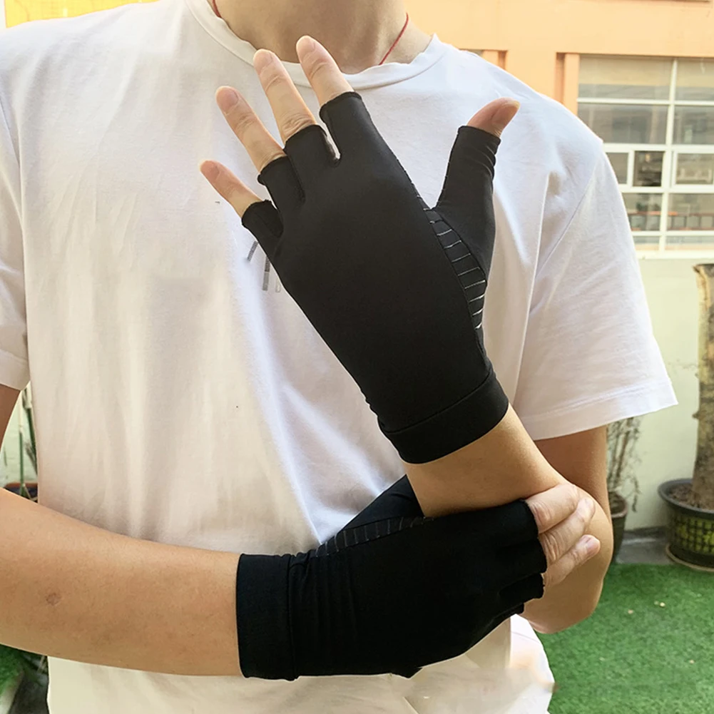 Нескользящие перчатки Для женщин мужчин руки при артрите Медь волокна терапия