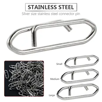 

Fishing Connector Durable Practical 100Pcs/Set Stainless Steel Outdoor Bait Carp Portable Silver Connector Pin