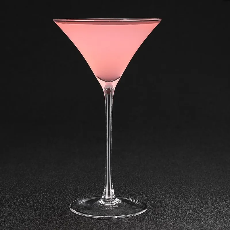 Trumpet Martini Cup Japanese Style Crystal Triangle Martini Glass Tall Cocktail Glass Cup Korea