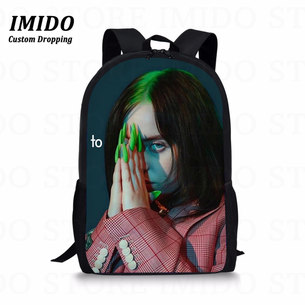 IMIDO, новинка, Billie Eilish, женские рюкзаки, все, что я хотел, с принтом, детские школьные рюкзаки, Студенческая сумка для книг для детей, Mochilas