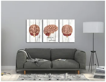 

3 Panels Home Decor Poster Human Brain Canvas Wall Art Painting Modern Style Living Room Decoration Wall Decor Picture
