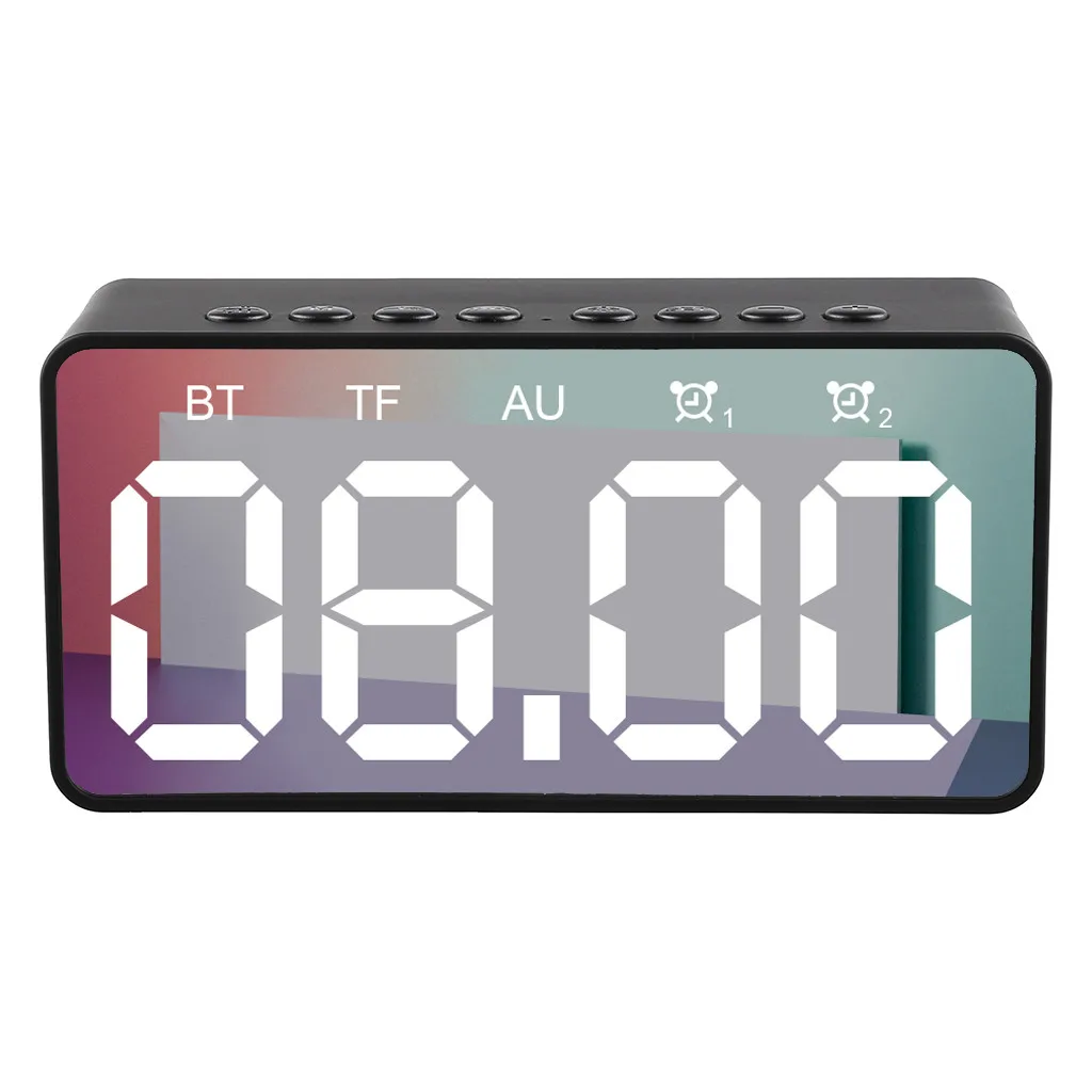 HIPERDEAL BT506 Мини Bluetooth беспроводной сабвуфер TF карта Аудио будильник домашний, Настольный Будильник Bluetooth Динамик Зеркало