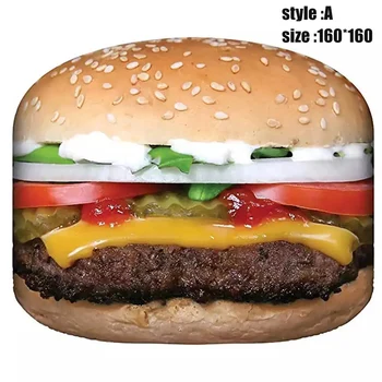 

Comfort Food Creations Pizza Wrap Blanket Perfectly Round Hamburger Throw Home Bedroom OCT998