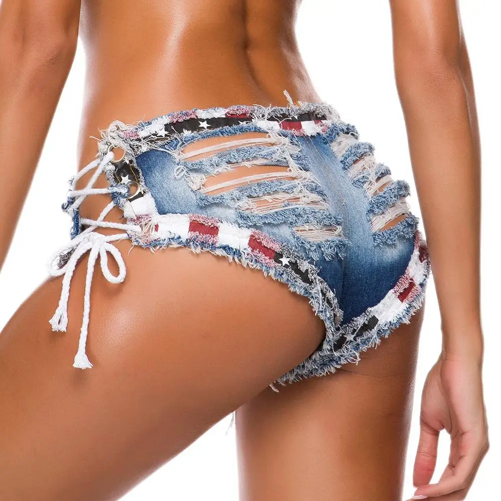 

Summer New Women Sexy Hole Hollow Out Bandage Denim Ripped Shorts Jeans Mini Skinny Club DJ Dance Shorts S M L XL XXL