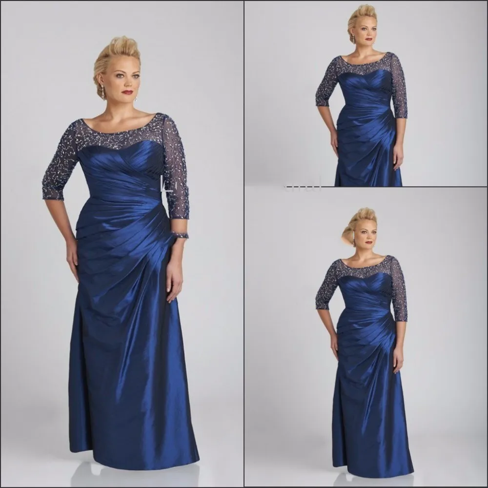Blue 2019 Moeder Van De Bruid Jurken A-lijn 3/4 Mouwen Taffeta Kralen Plus Size Lange Bruidegom Moeder Jurken Voor Bruiloften Blue 2019 Moeder Van De Bruid Jurken A-lijn 3/4 Mouwen Taffeta Kralen Plus Size Lange Bruidegom Moeder Jurken Voor Bruiloften