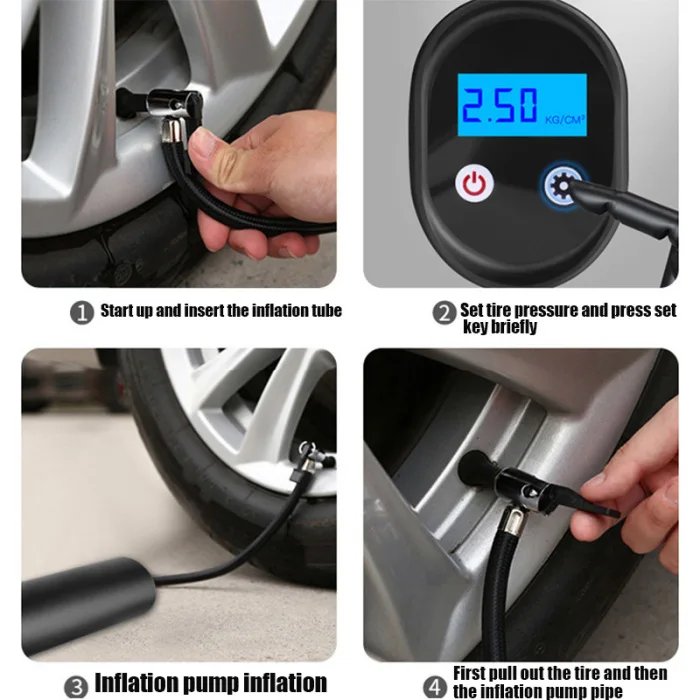 Wireless Smart Bicycle Pumps Handheld Portable Electric Bike Motorcycle Car Air Pumps Inflator THJ99