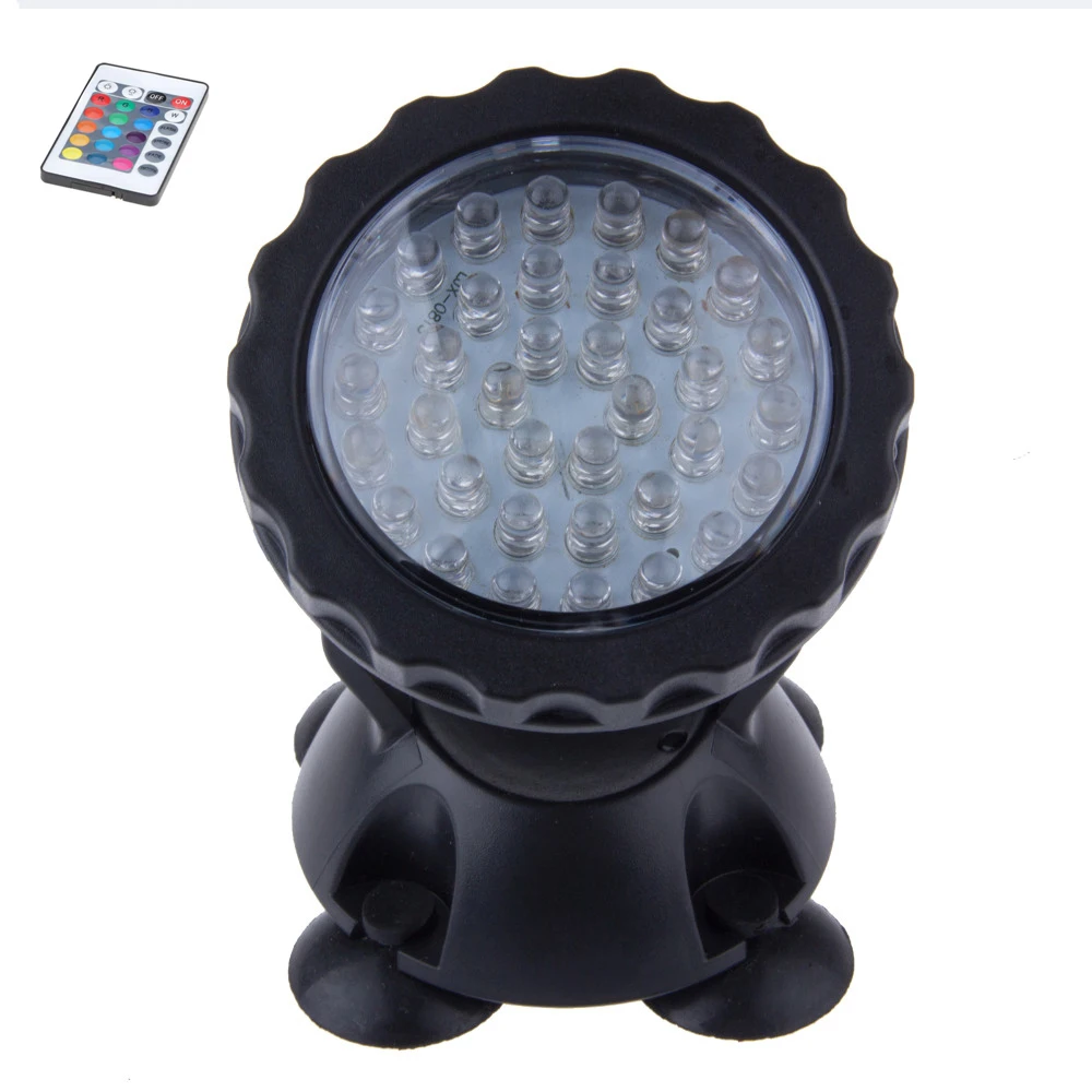with RGB Control Gako 36 LED Underwater Spot Light Highly Waterproofing IP68 Tank and Aquarium Landscape Lights EU US UK SAA Plug - Цвет: with RGB Control