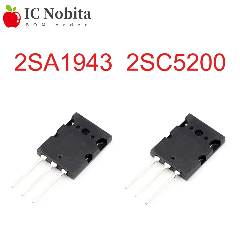 2 шт. 2SA1943 TO-3P 2SC5200 TO-3PL = 1 пара (1 C5200 + A1943 ) IC новый | Электронные компоненты и
