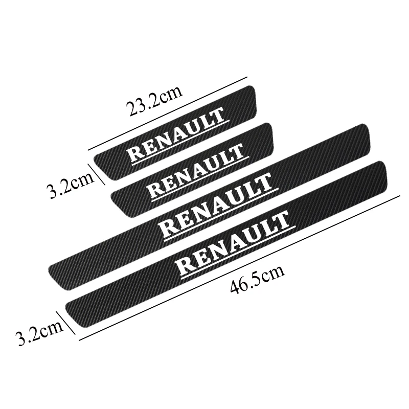 4 шт. водонепроницаемый стикер из углеродного волокна Защитный для Renault duster megane 2 logan renault clio автомобильные аксессуары автомобили - Цвет: style 1 white