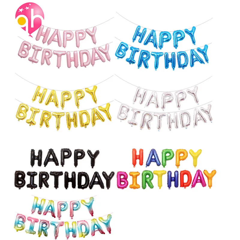 

16inch Happy Birthday Balloon Air Letters Alphabe Ramadan Foil Balloons Kids Toy Party Birthday Helium Globos Party Baloon