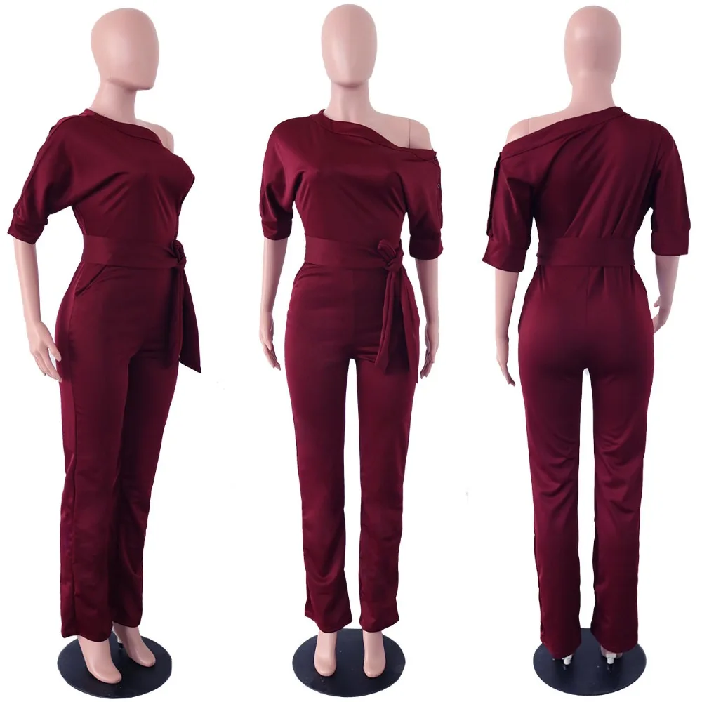 Fashion Streetwear Women Summer Half Sleeve Jumpsuit Bodysuit Femme Bandage Rompers Irregular Playsuit Women Sexy Jumpsuit