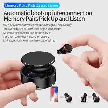 

Wireless Headphone Bluetooth 5.0 Earphone 8D Stereo Binarual Call Waterproof Sport Headset compatible with Android and Iphone