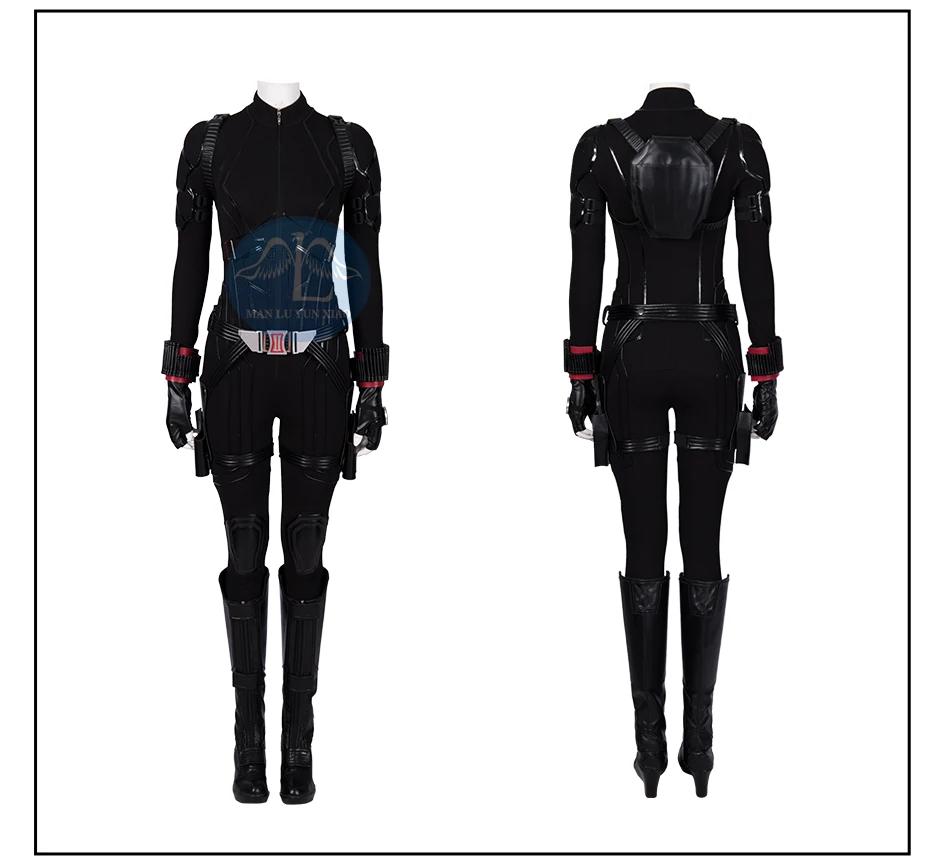 Manluyunxiao Black Widow Cosplay Natasha Romanoff Outfit Superhero Jumpsuit Halloween Costumes for Women Adult Avengers End Game