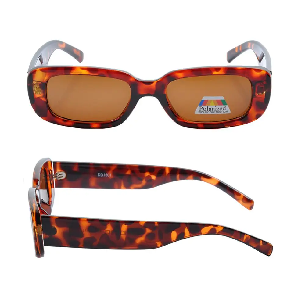 2PCS Women Polarized Sunglasses Retro Sun Glasses Classic Rectangle Polarized Sunglasses 100% UV400 Protection Lens Glasses
