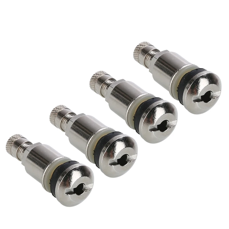4pcs 11mm Metal Tyre Valve Bolt In Stem Wheels Chrome Tubeless Valve Stem Caps Car Motorcycle Tire Accessories