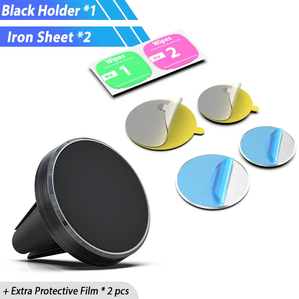black car holder Магнитный держатель для телефона с кольцом, автомобильный держатель для телефона, Аксессуары для мобильных телефонов, поддержка мобильных телефонов - Цвет: black car holder