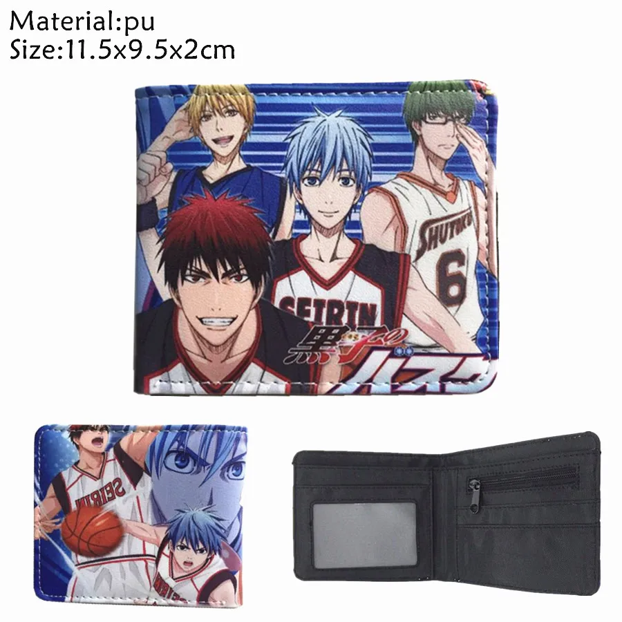 Аниме Kuroko's Баскетбол Kuroko Tetsuya кошелек PU короткий двойной фото держатель для карт слой кошелек для мужчин и женщин на молнии монета карман кожа