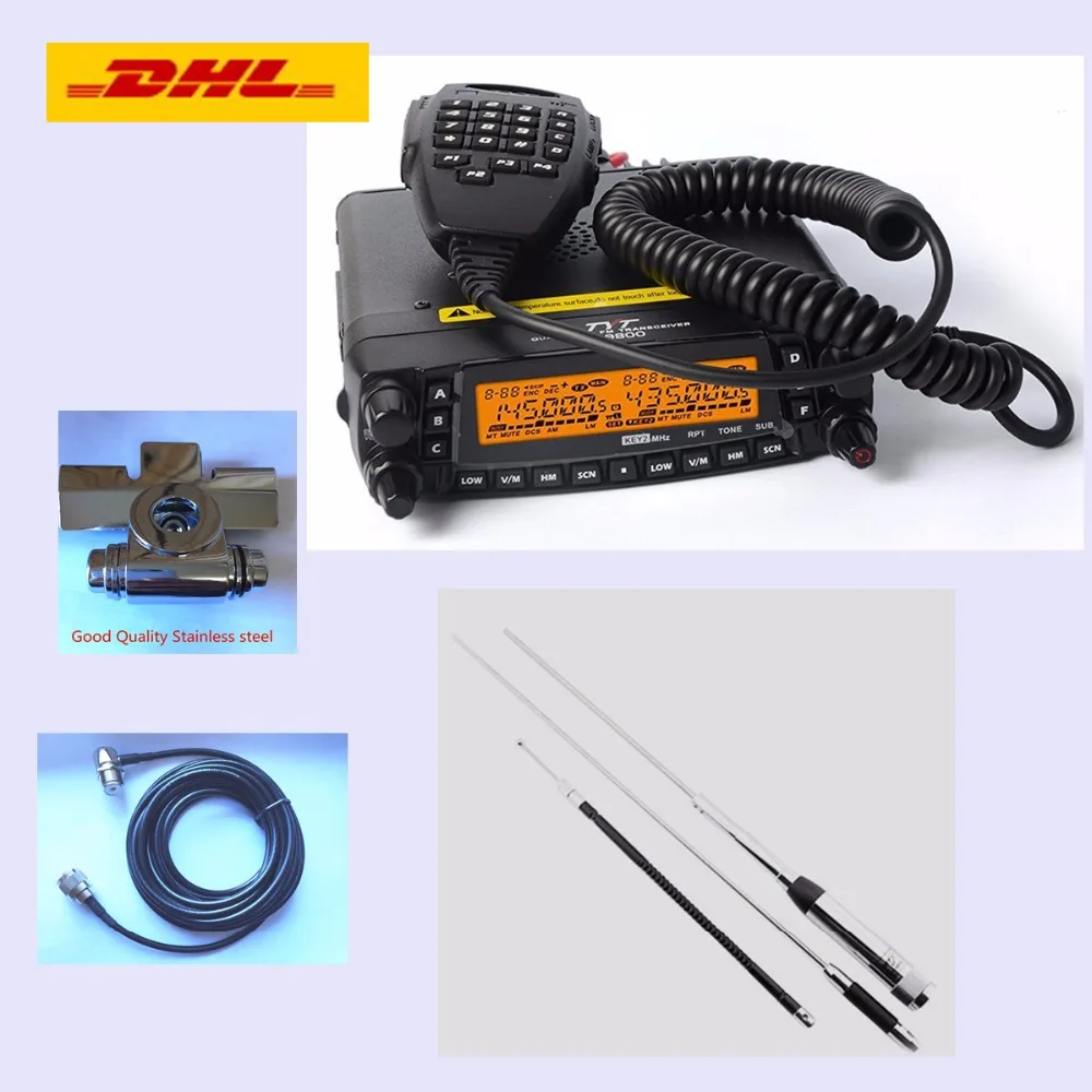(Доставка DHL) Новинка 1806A TYT TH 9800 Plus (обновленная) Quad Band Mobile Radio TH9800 Walkie Talkie с кабелем