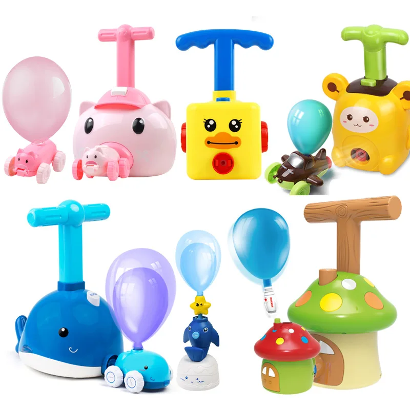 

Air Power Balloon Launch Tower Toy Fun Education Inertia animal Power Balloon Car Science Experiment Toy for Children Gift