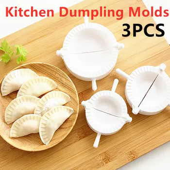 

3PCS Dumpling Molds 7/8/10cm Plastic Dough Press Dumpling Pie Ravioli Mould Kitchen Cooking Pastry Chinese Food Jiaozi Maker