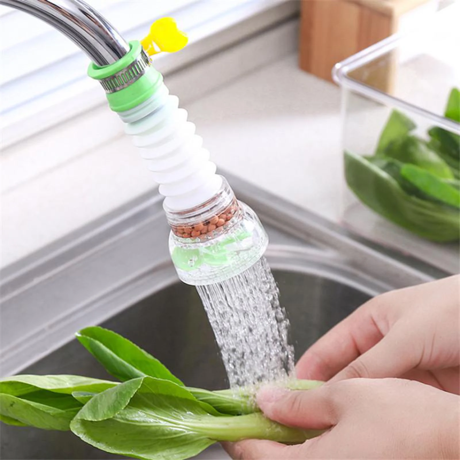 Adjustable Faucet Extender Kitchen Sprayer Regulator 360 Rotate Folding Tap Water Filter